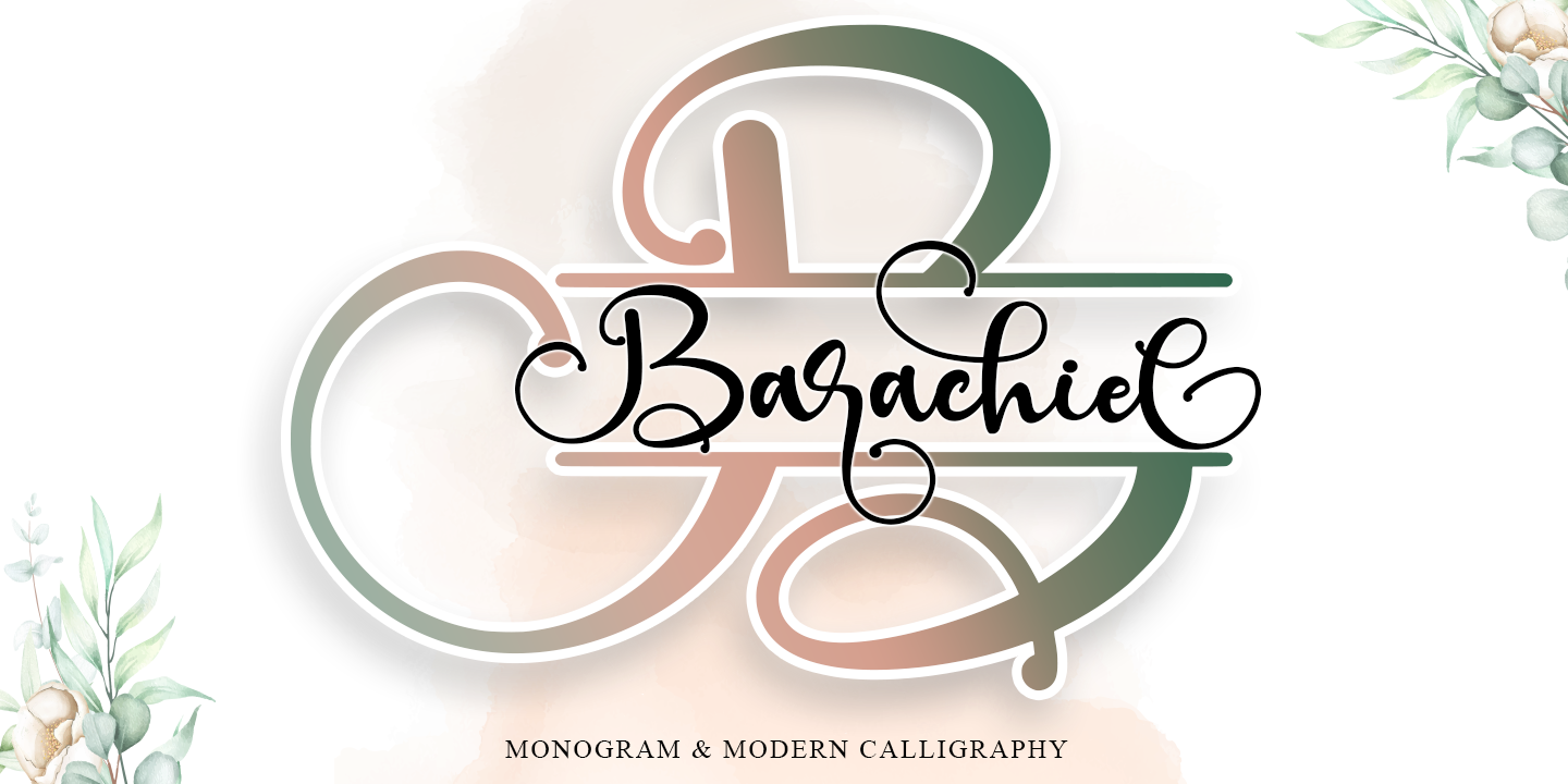 Beispiel einer Barachiel Alternate Monogram-Schriftart